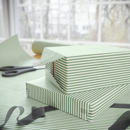 Pinstripe Wrapping Paper in Green