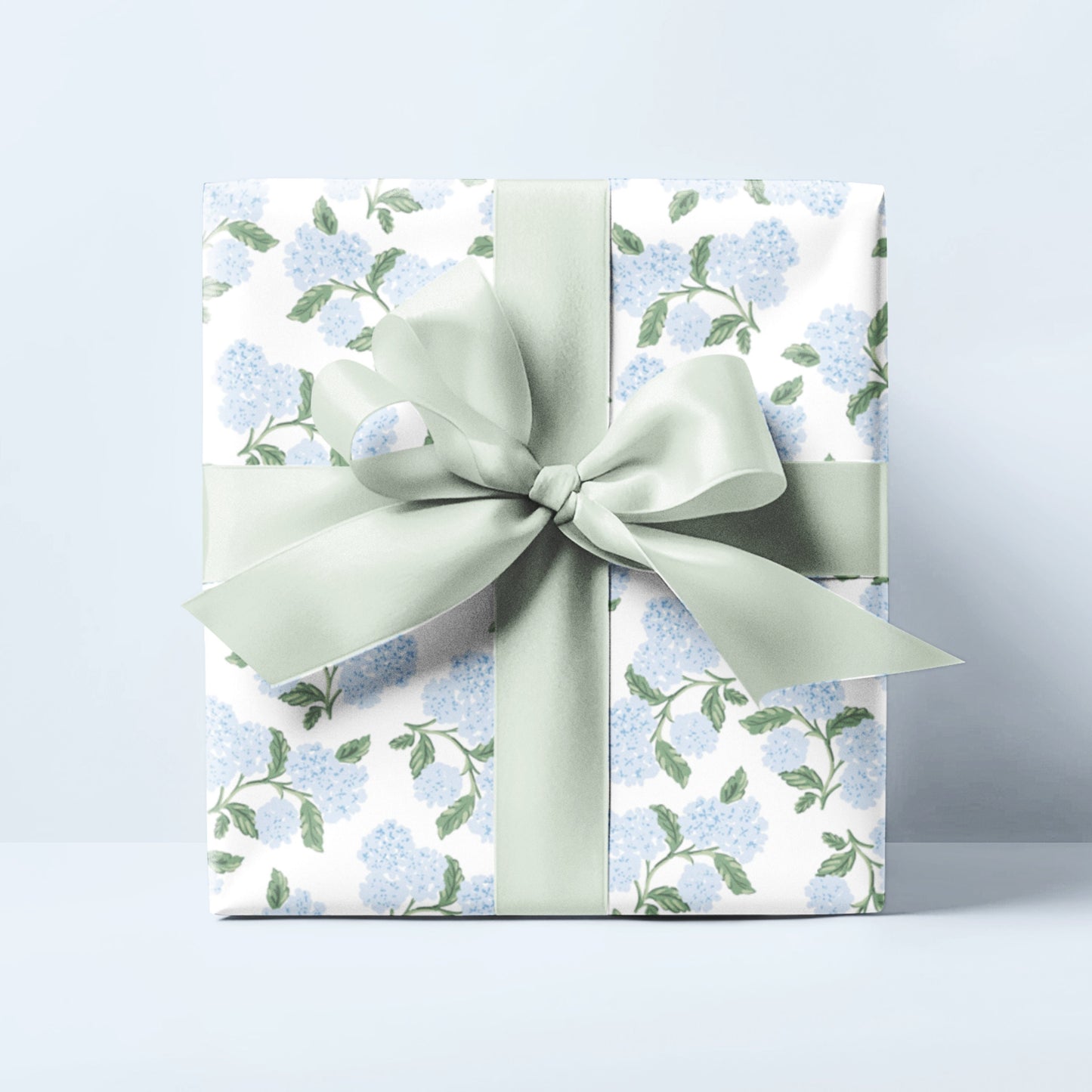 Hydrangeas Wrapping Paper in Blue