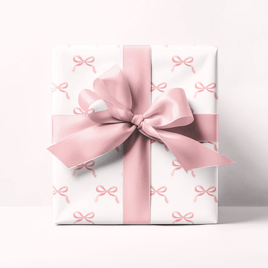 Pink Bows Contrast Wrapping Paper