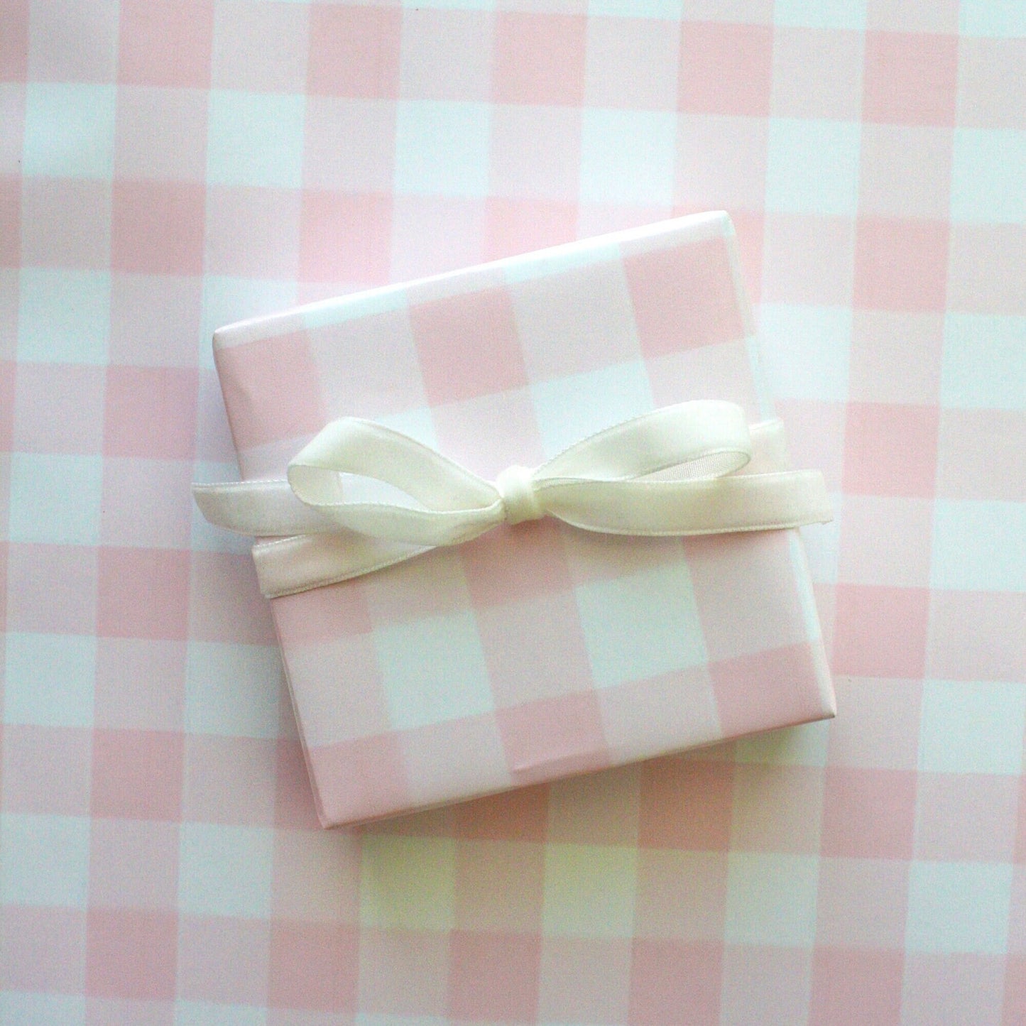 Gingham Gift Wrap in Pink