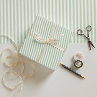 Pinstripe Wrapping Paper in Pastel Green