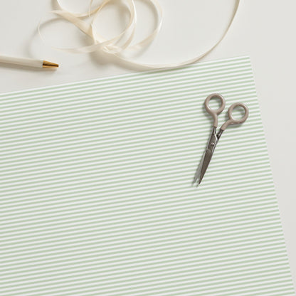 Pinstripe Wrapping Paper in Pastel Green