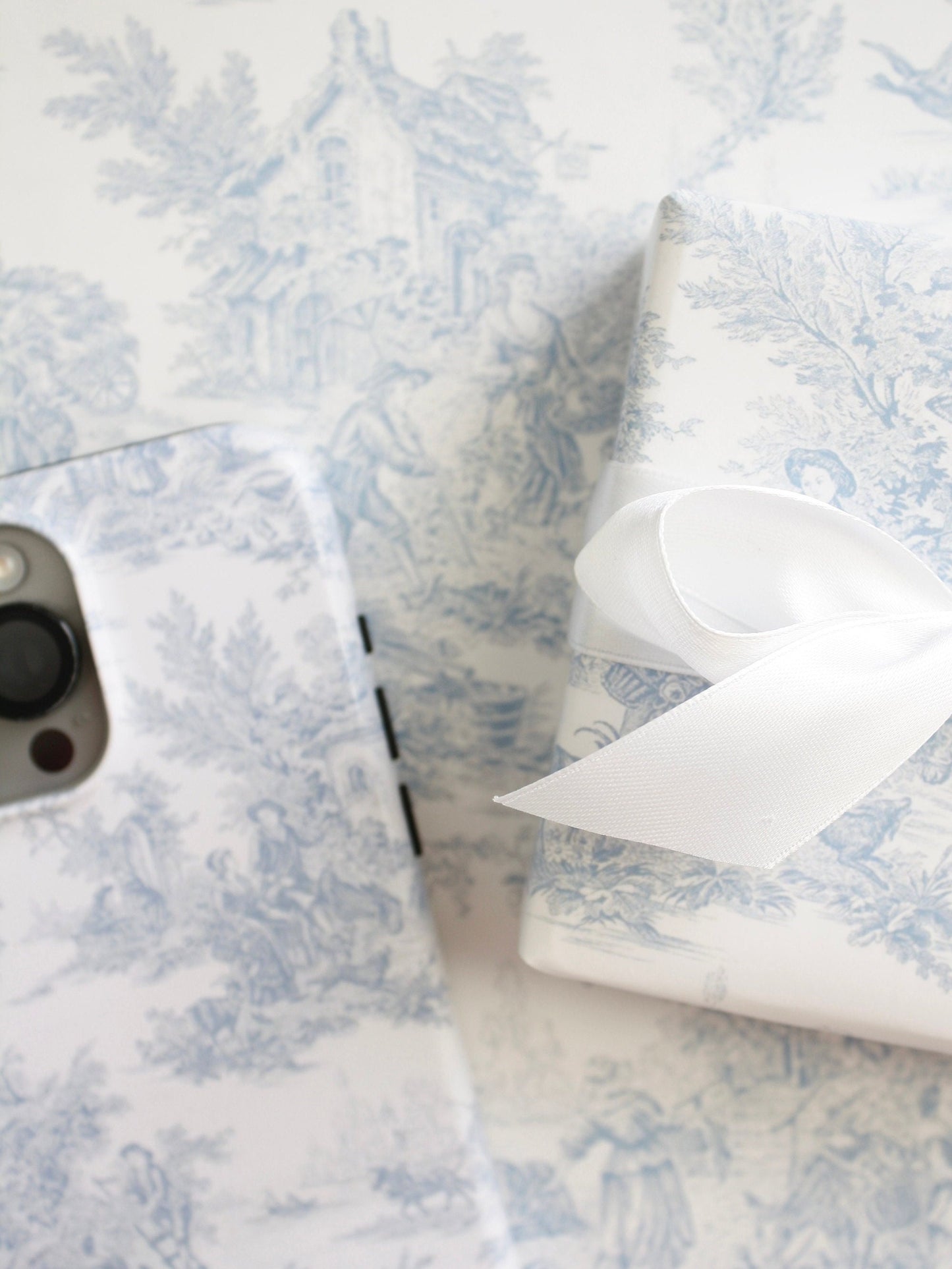 French Blue Toile Gift Wrap