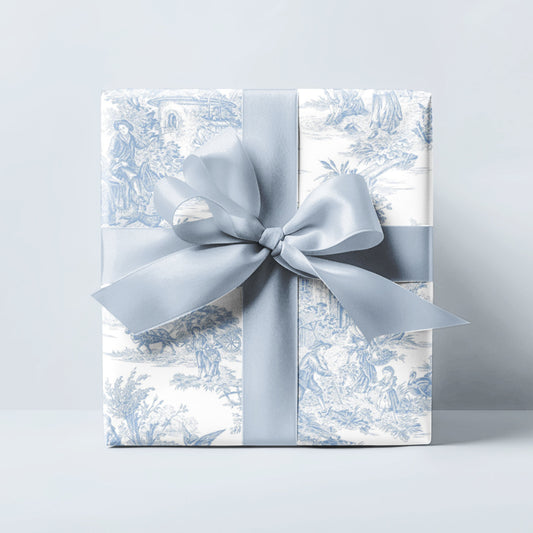 French Blue Toile Gift Wrap