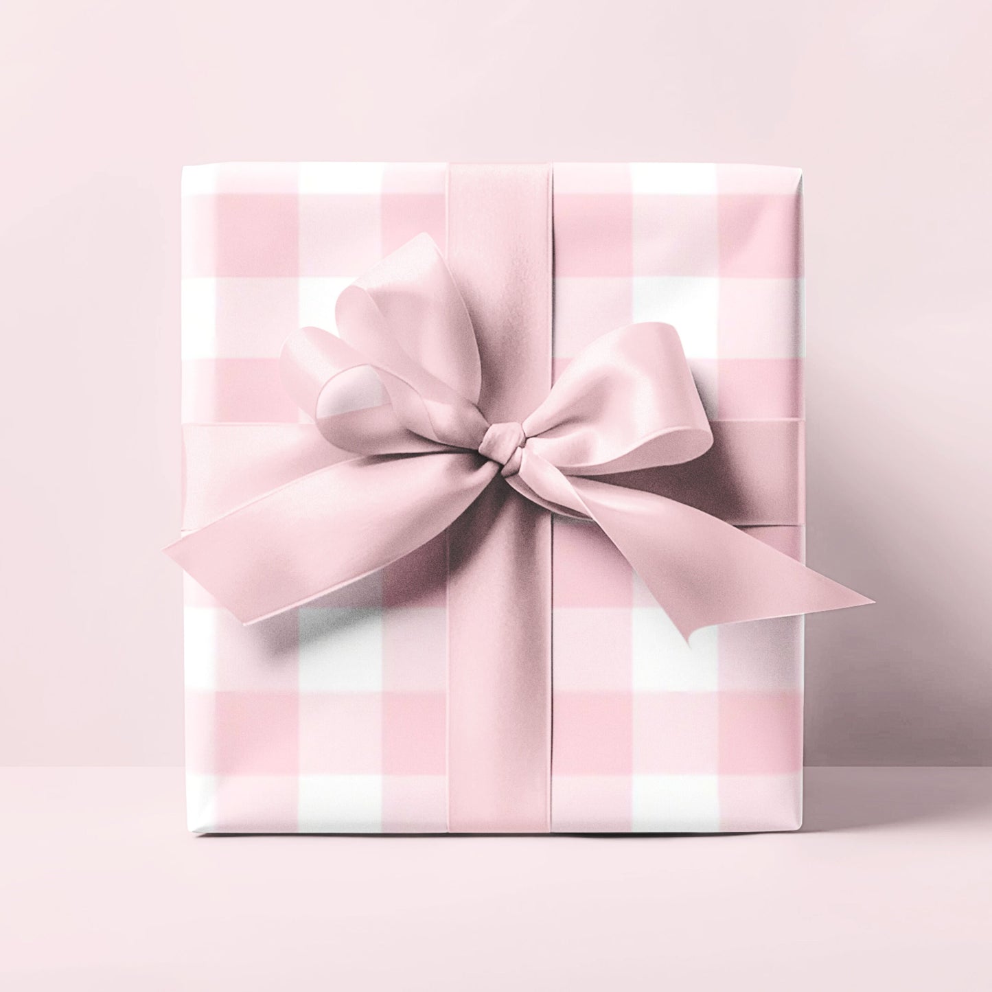 Gingham Gift Wrap in Pink