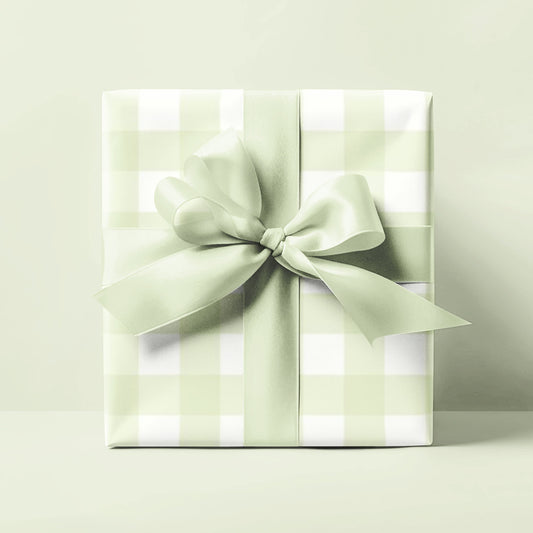 Gingham Wrapping Paper in Green