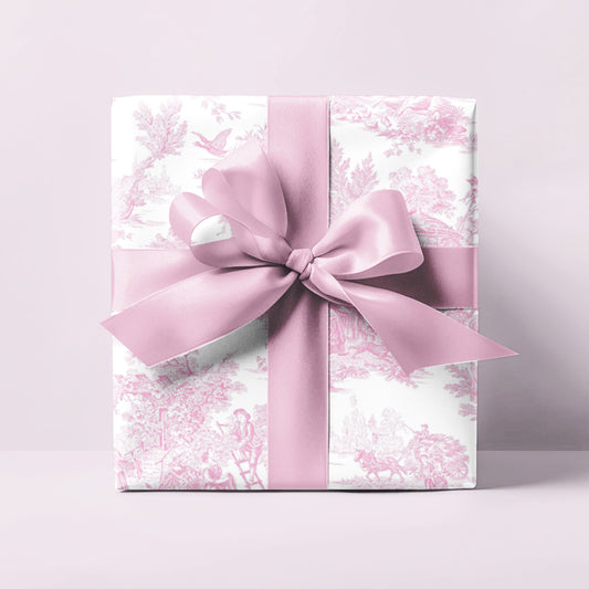 French Pink Toile Wrapping Paper