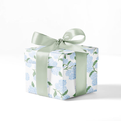 Hydrangeas Wrapping Paper in Blue