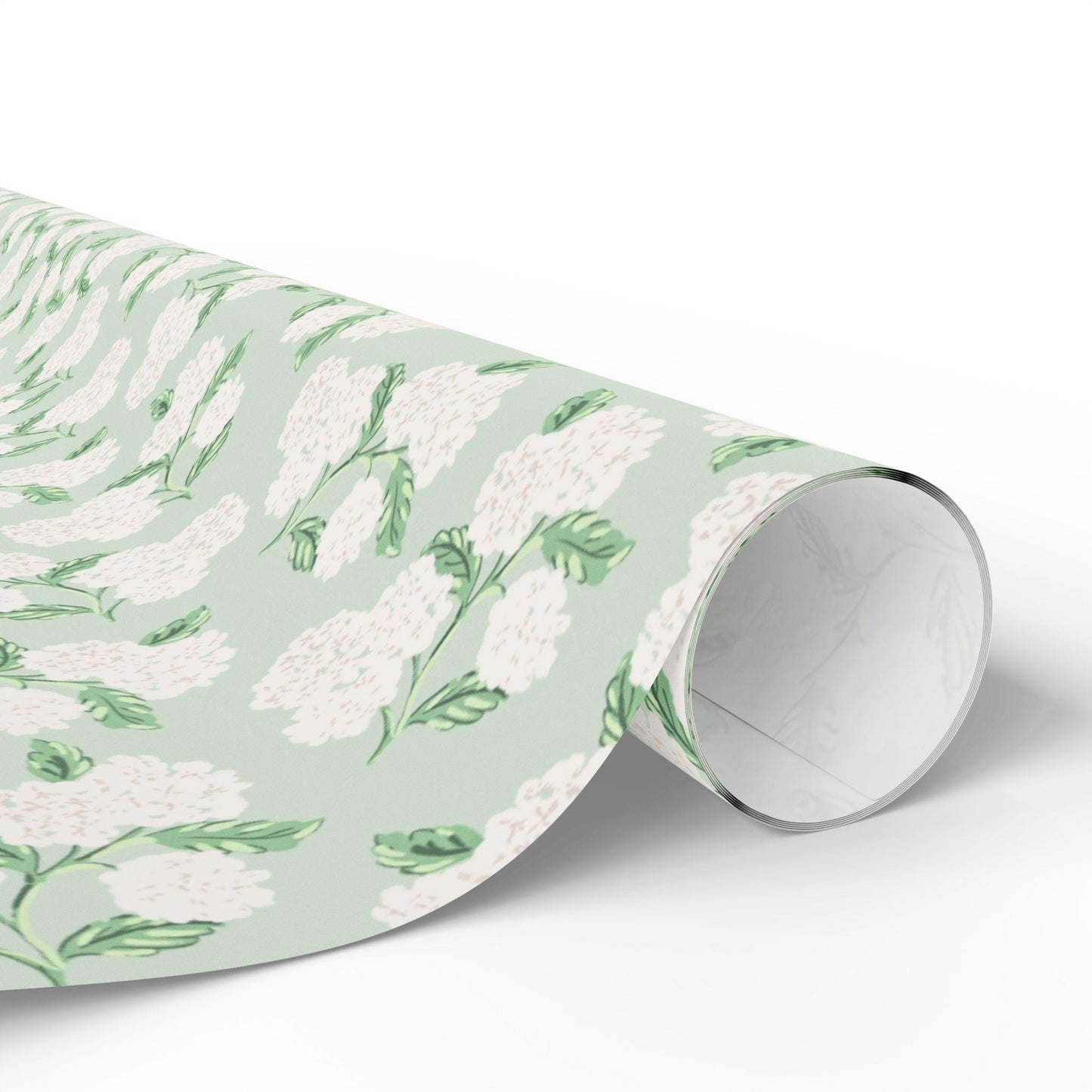 Hydrangeas Gift Wrap in Green