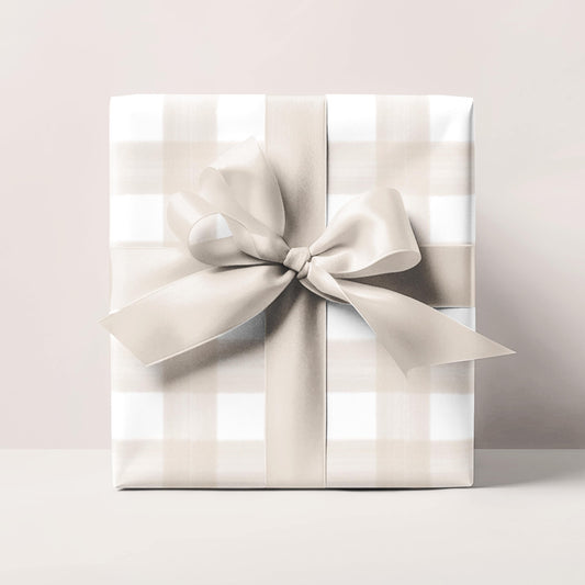 Gingham Wrapping Paper in Beige