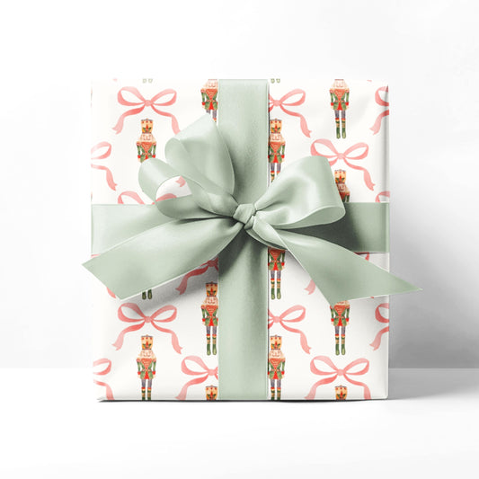 Nutcracker Bow Trellis Wrapping Paper